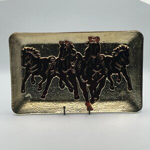 Vintage Cracker Barrel Gold Silver and Amber Serving Plate‎